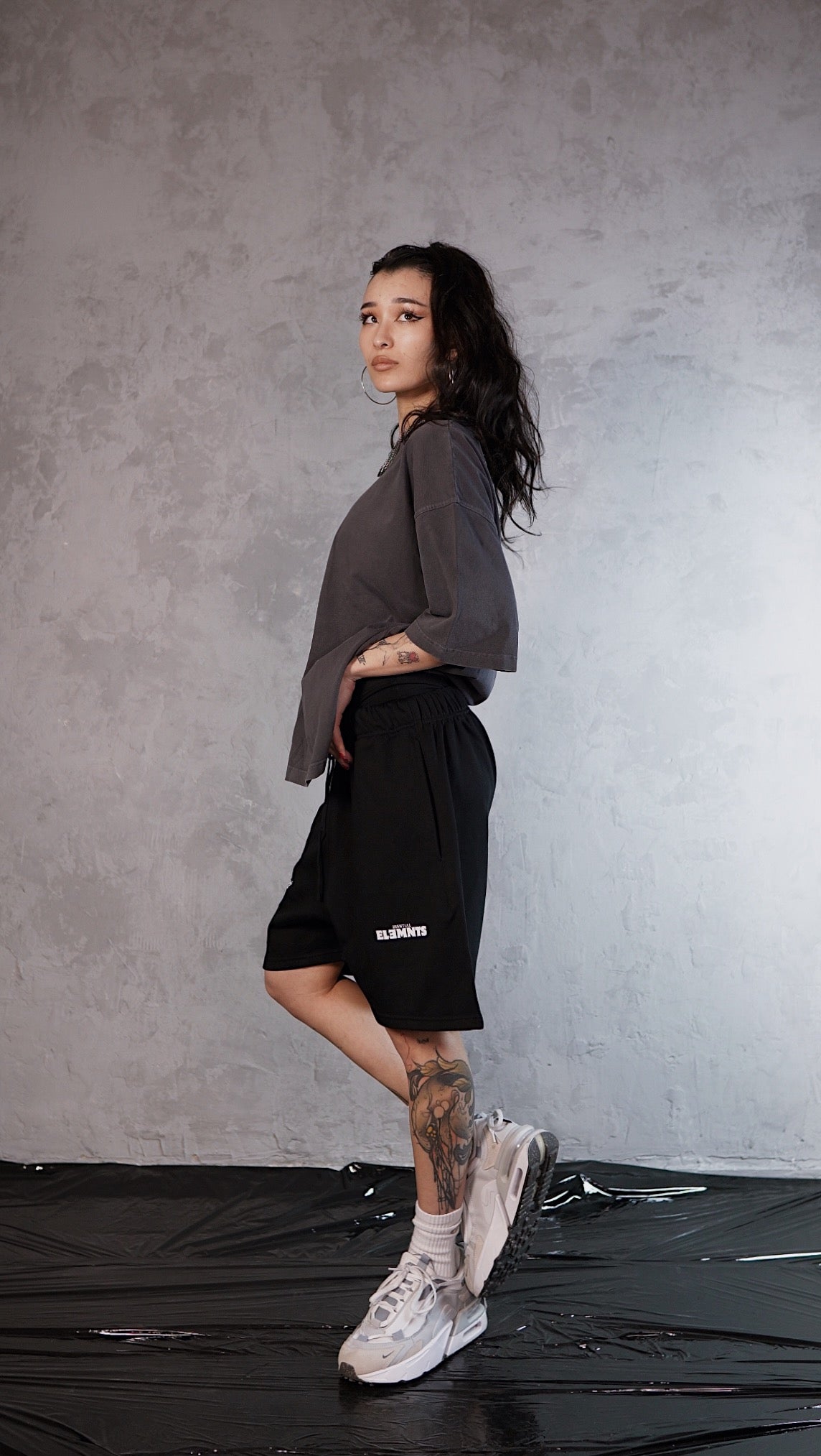 ESSNTIAL ELEMNTS WH 425G Earth Tone Loose Fit Cotton Shorts - Essntial Elemnts