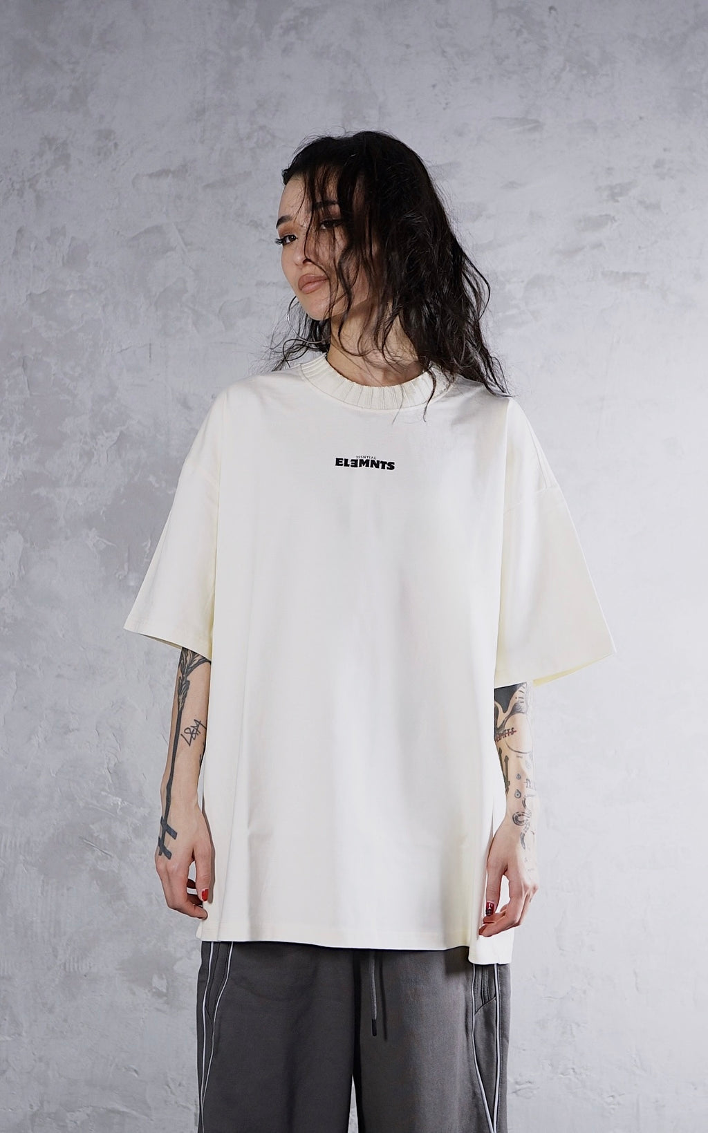 ESSNTIAL ELEMNTS WH 305G Heavyweight Knitted Round Neck Tee - Essntial Elemnts