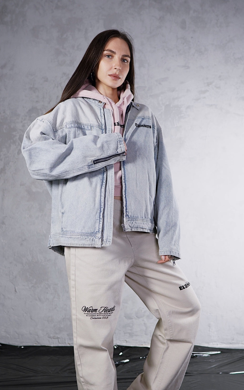 ESSNTIAL ELEMNTS WH Unisex 385G Vintage Wash Zip Denim Jacket - Essntial Elemnts
