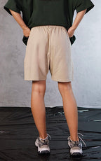 ESSNTIAL ELEMNTS WH 425G Earth Tone Loose Fit Cotton Shorts - Essntial Elemnts