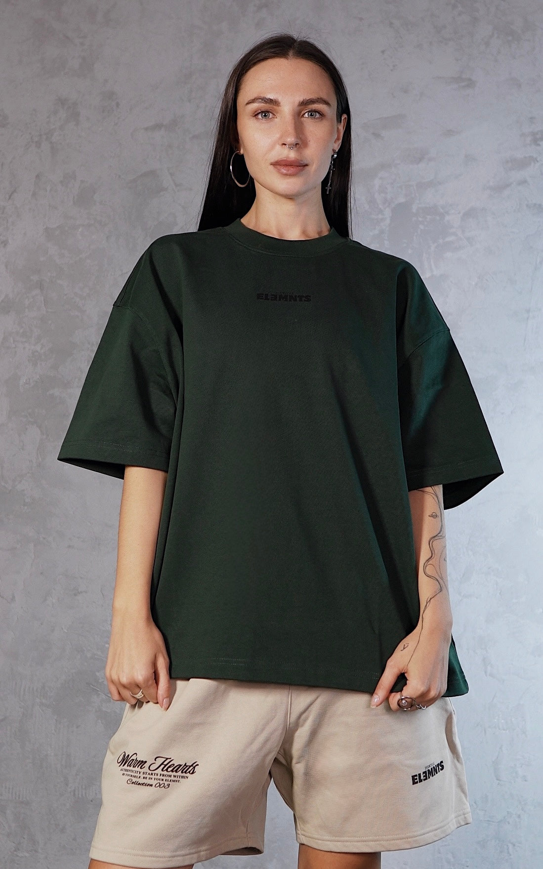 ESSNTIAL ELEMNTS WH Unisex 400G Boxy Oversized Tee - Essntial Elemnts