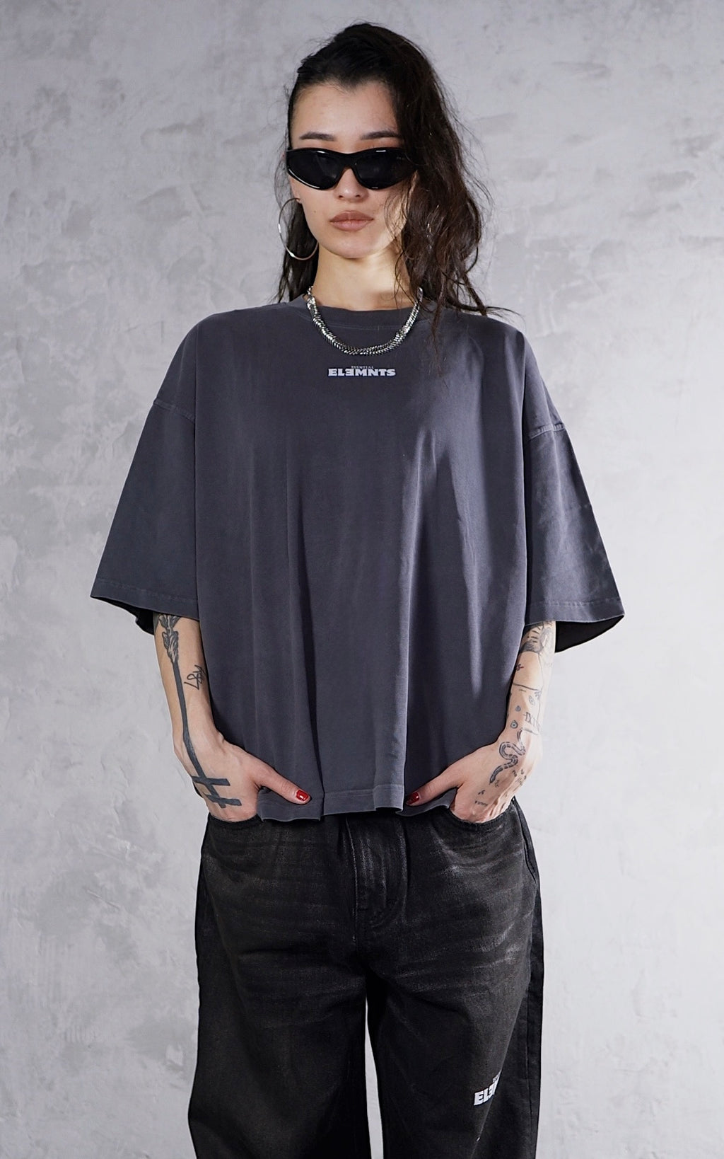 ESSNTIAL ELEMNTS WH Unisex 260G Vintage Washed Boxy Tee - Essntial Elemnts
