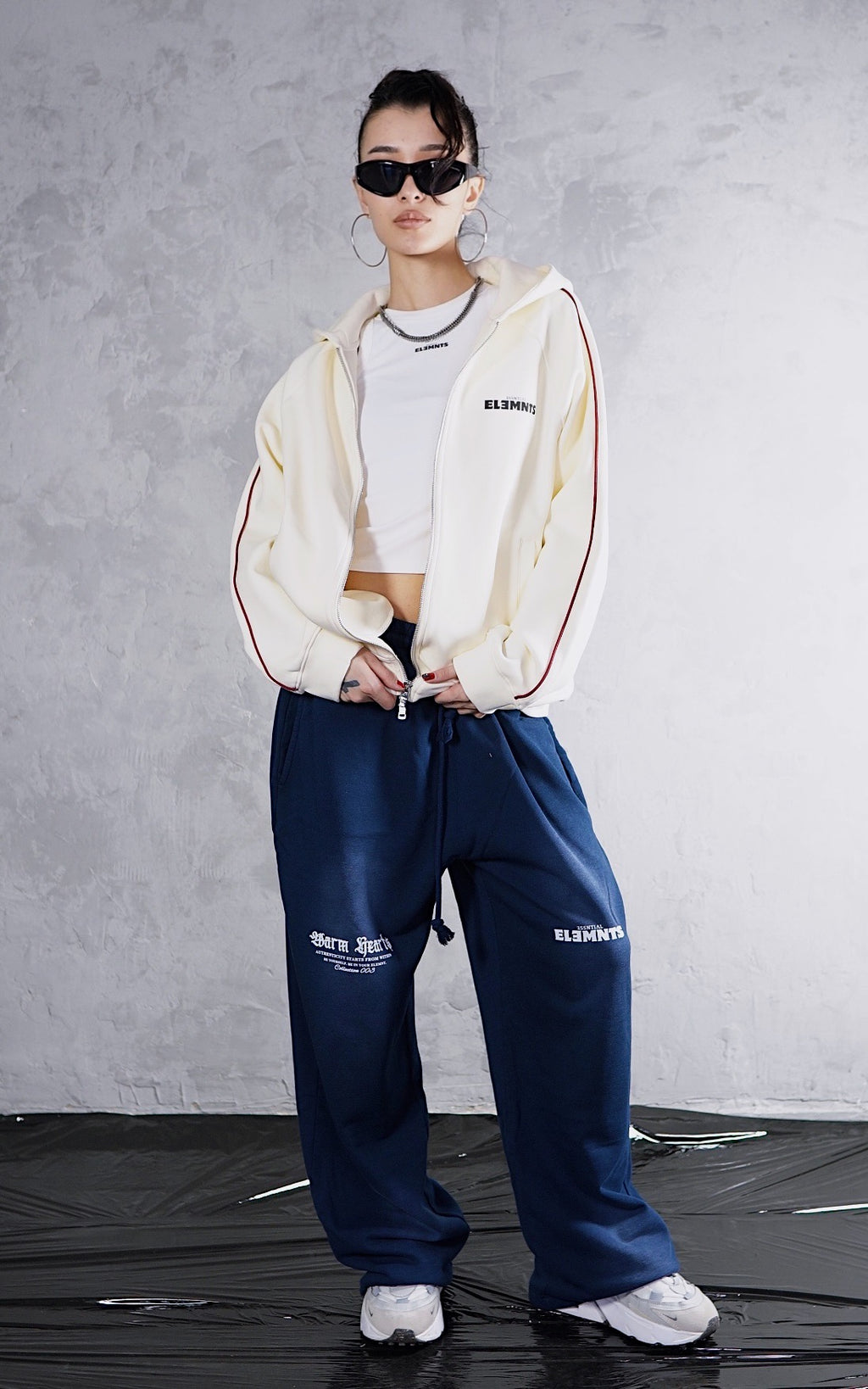 ESSNTIAL ELEMNTS WH 350G Faded Loose Straight Leg Sweatpants - Essntial Elemnts