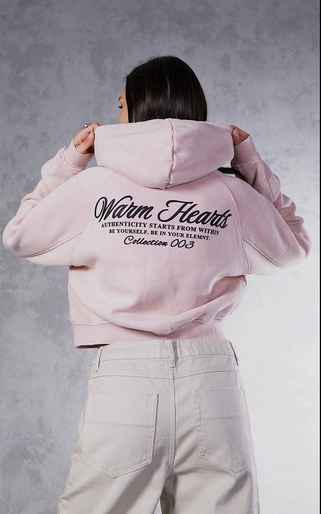 ESSNTIAL ELEMNTS WH Women's 355G Snow Washed Cropped Hoodie - Essntial Elemnts