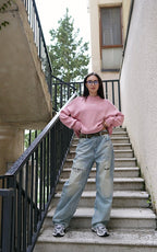 ESSNTIAL ELEMNTS WH Unisex 425G Vintage Washed Hand-Frayed Sweater - Essntial Elemnts