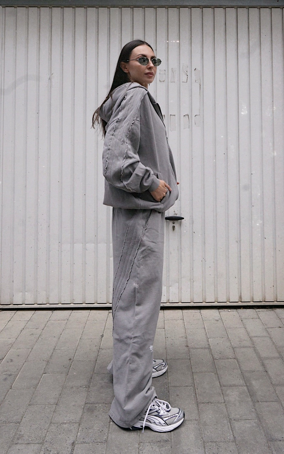 ESSNTIAL ELEMNTS WH Unisex 420G Snow Washed Tape Raw Edge Zip Hoodie - Essntial Elemnts