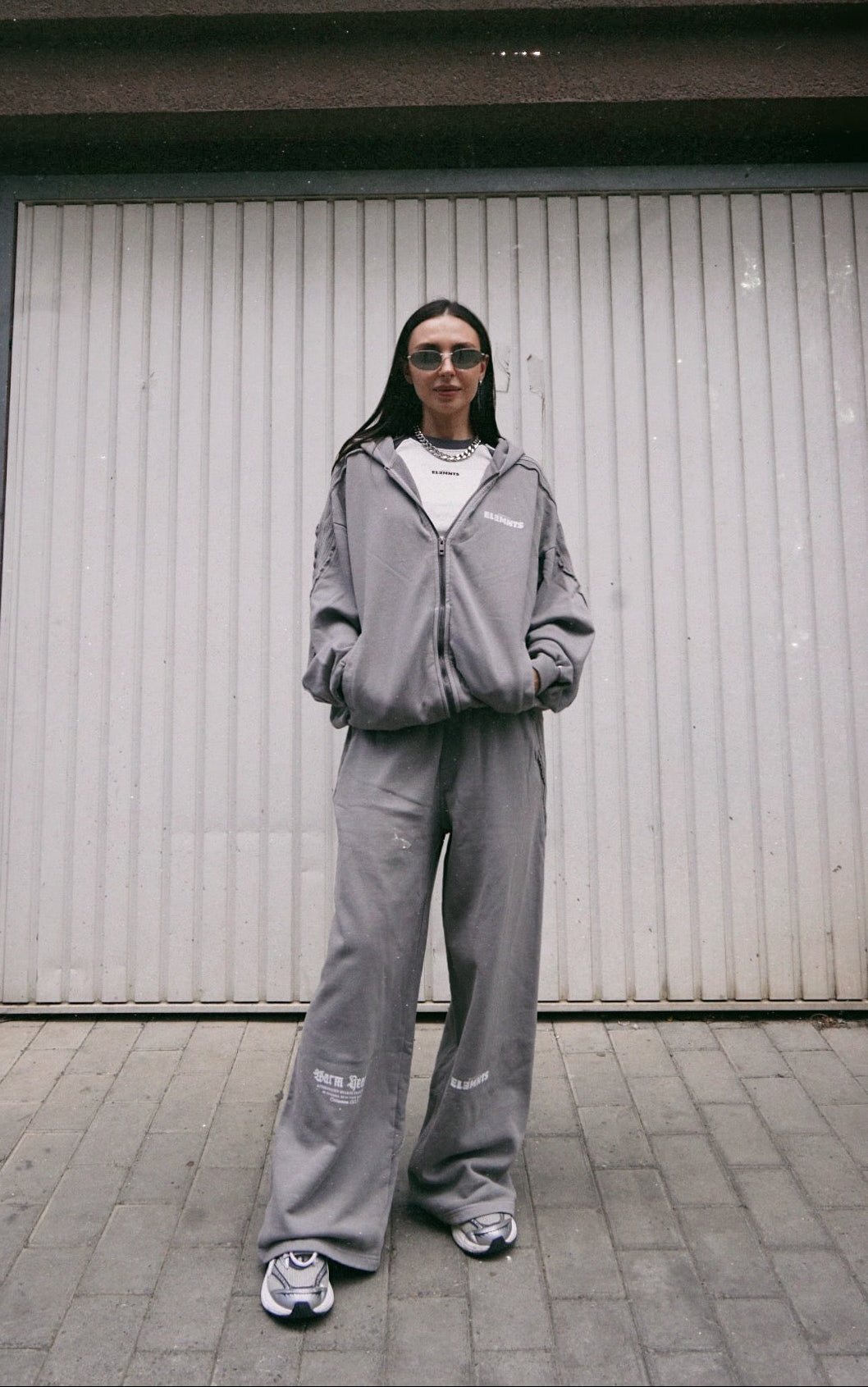 ESSNTIAL ELEMNTS WH Unisex 420G Snow Washed Tape Raw Edge Zip Hoodie - Essntial Elemnts
