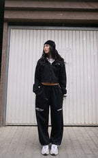 ESSNTIAL ELEMNTS WH Women's 350G Cropped Zip-Up Hoodie - Essntial Elemnts