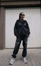 ESSNTIAL ELEMNTS WH 355G Faded Boxy Zipped Hoodie - Essntial Elemnts