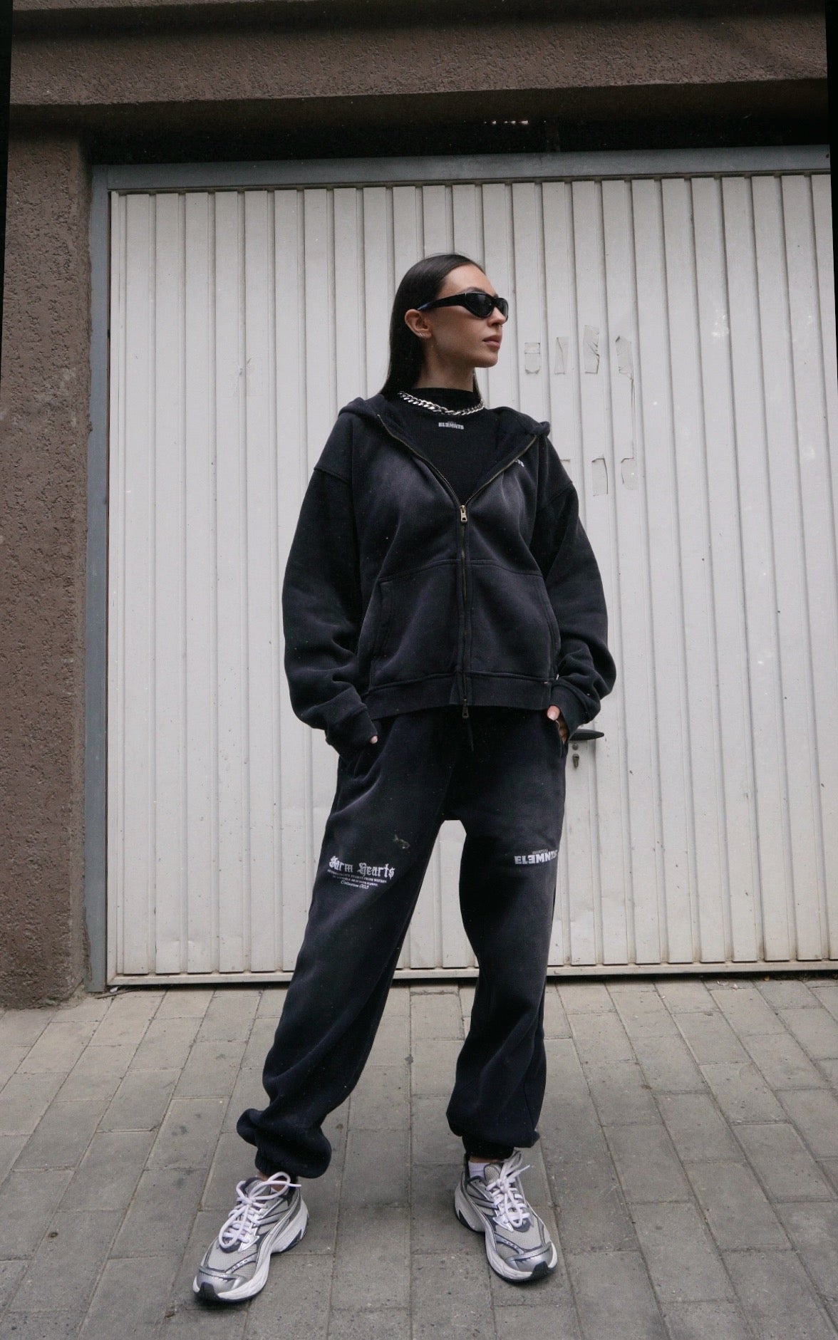 ESSNTIAL ELEMNTS WH 355G Faded Boxy Zipped Hoodie - Essntial Elemnts