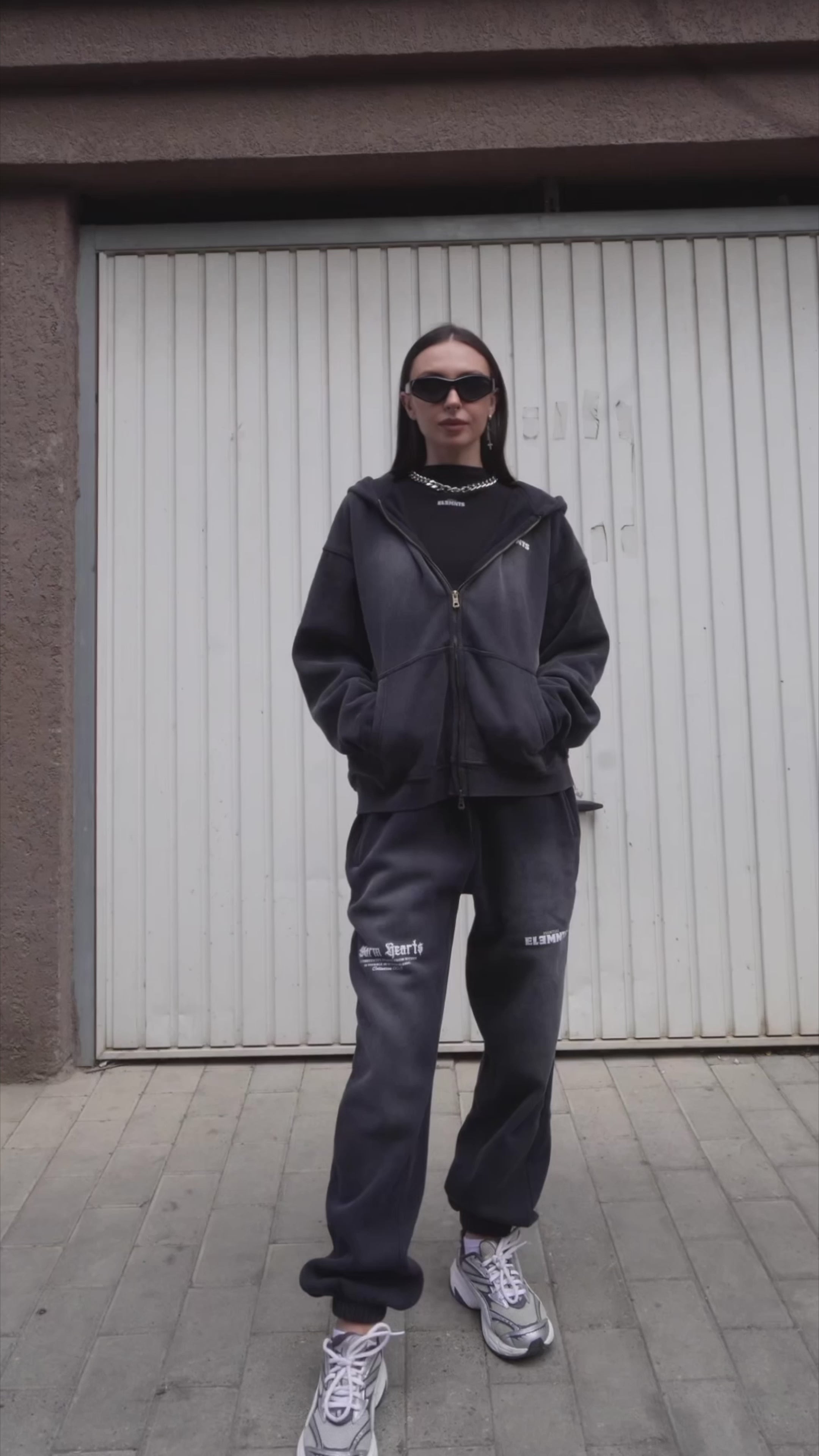 ESSNTIAL ELEMNTS WH 355G Faded Boxy Zipped Hoodie