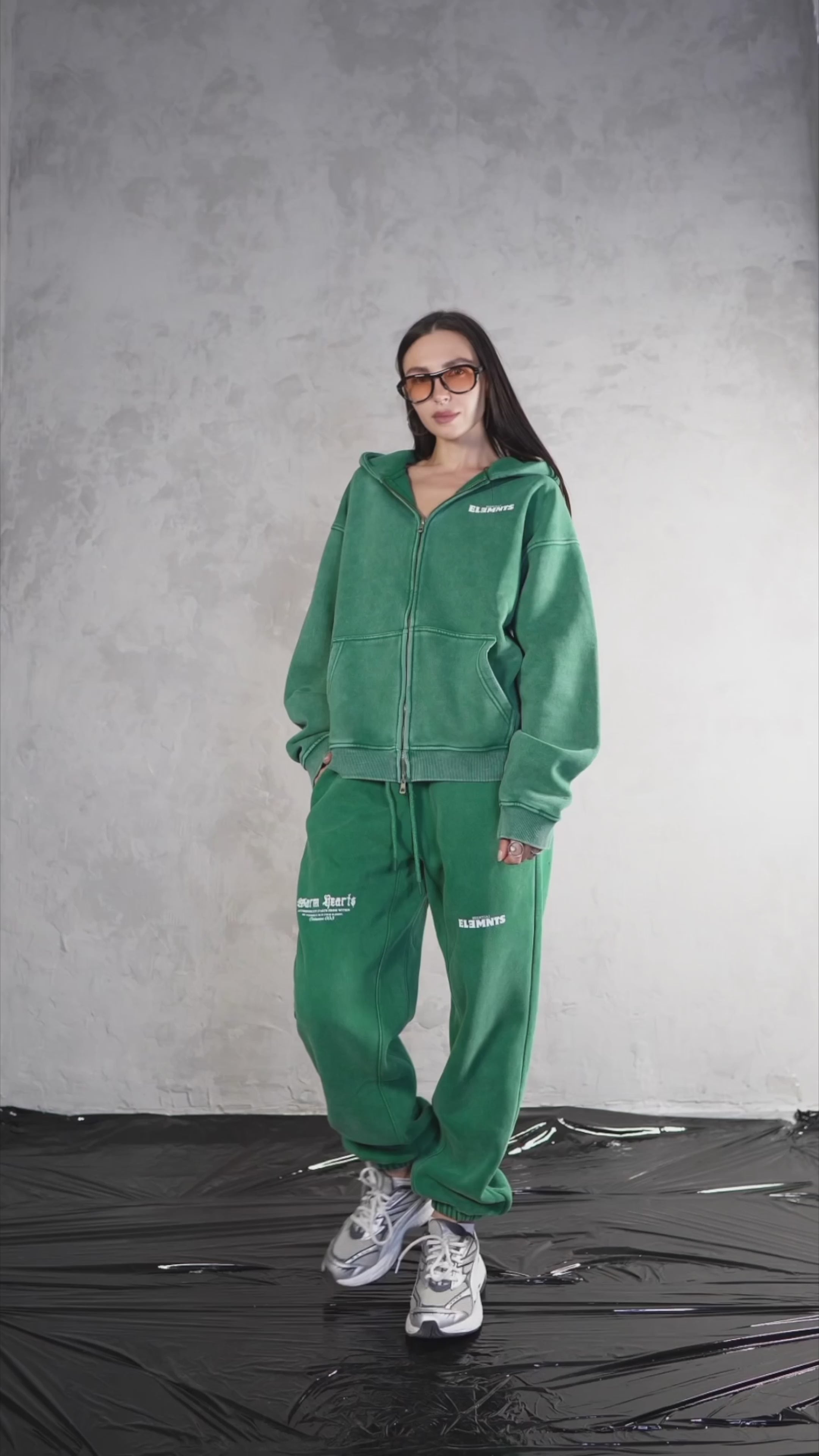 ESSNTIAL ELEMNTS WH Unisex 355G Zip-Through Boxy Fleece Hoodie