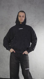 ESSNTIAL ELEMNTS WH 420G Snow Washed Distressed Panel Pocket Hoodie