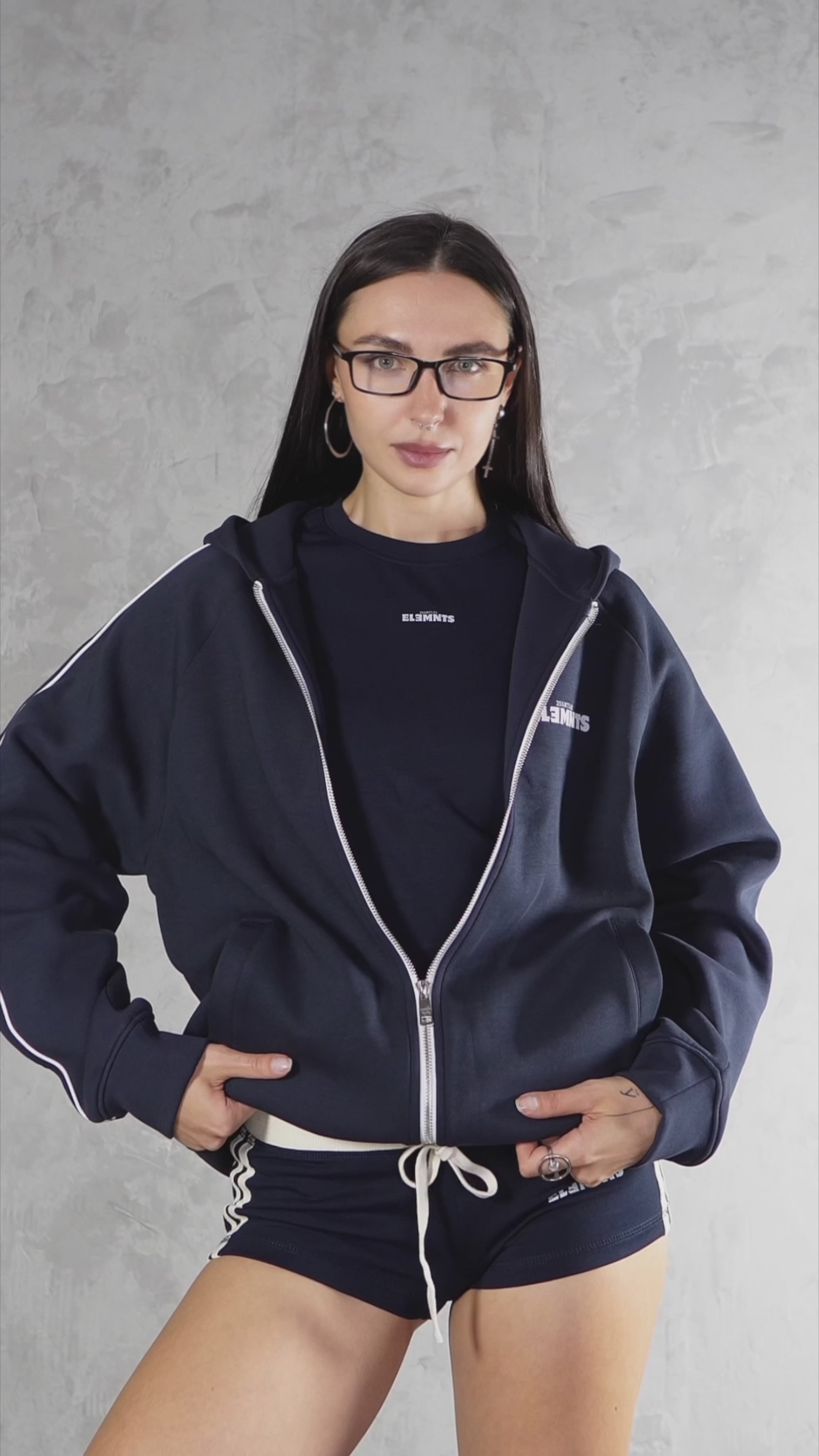 ESSNTIAL ELEMNTS WH 400G Heavy Raglan Sleeve Zipped Hoodie