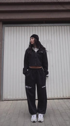 ESSNTIAL ELEMNTS WH Women's 350G Cropped Zip-Up Hoodie