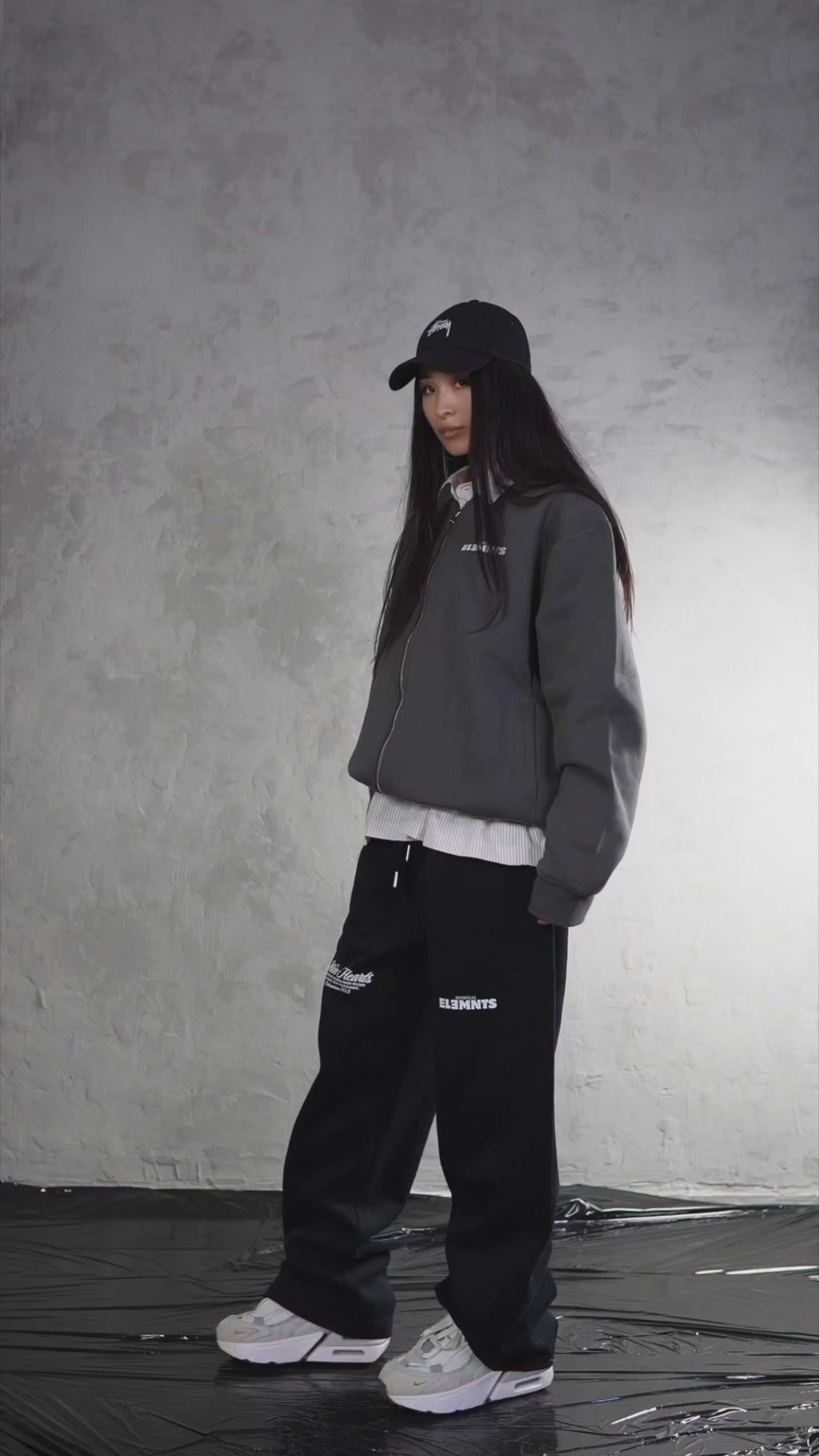 ESSNTIAL ELEMNTS WH 350G Zip-Up Fleeced Jacket