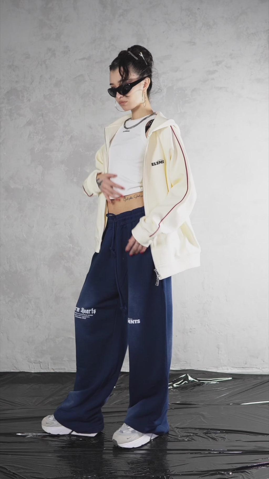 ESSNTIAL ELEMNTS WH 350G Faded Loose Straight Leg Sweatpants