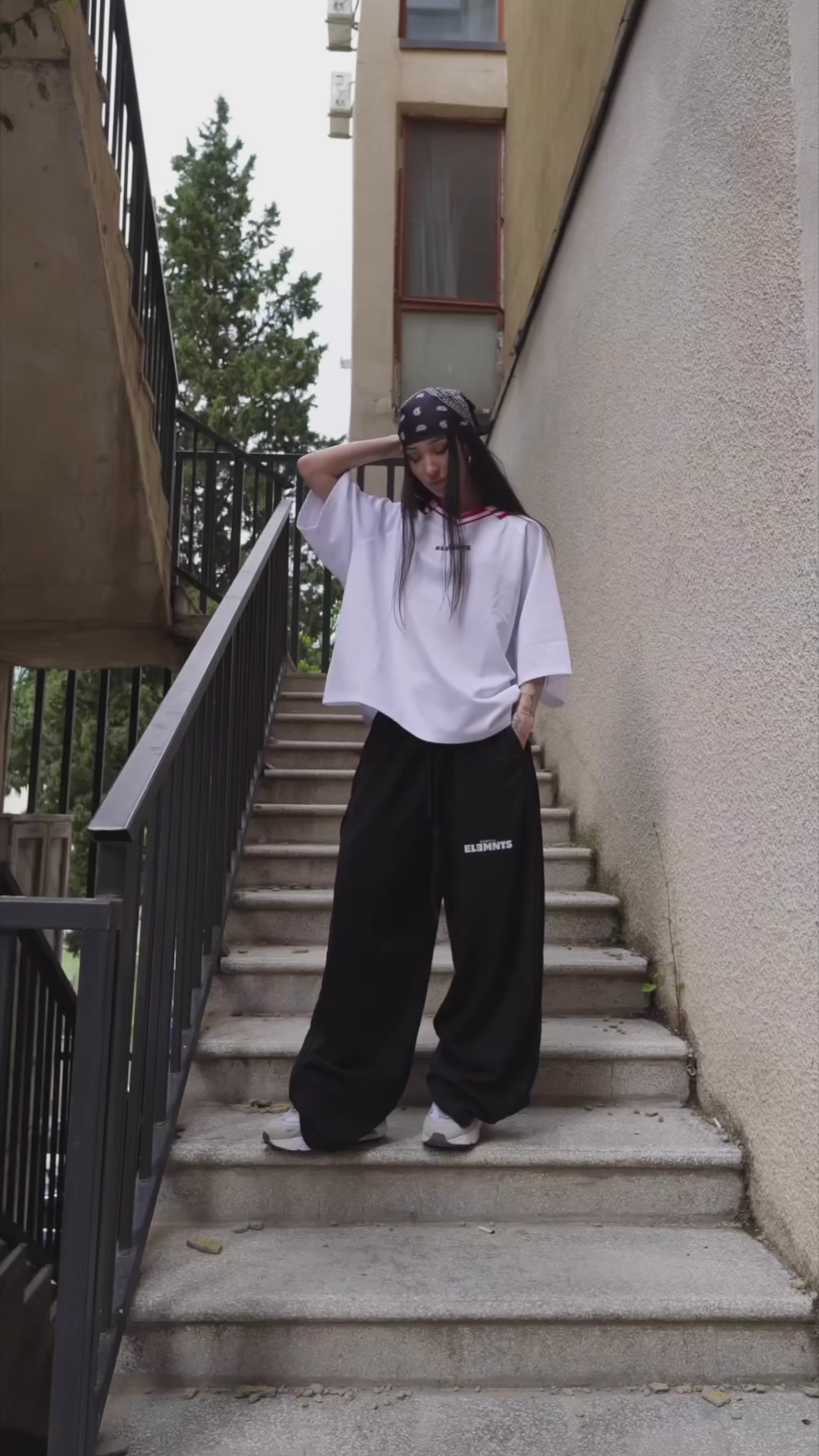 ESSNTIAL ELEMNTS WH Unisex 450G Taped Side Straight-Leg Sweatpants