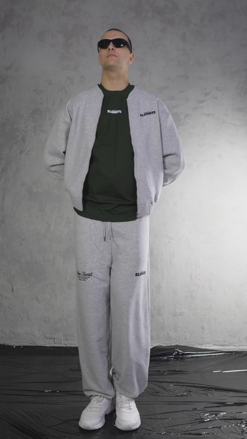 ESSNTIAL ELEMNTS WH 350G Zip-Up Fleeced Jacket