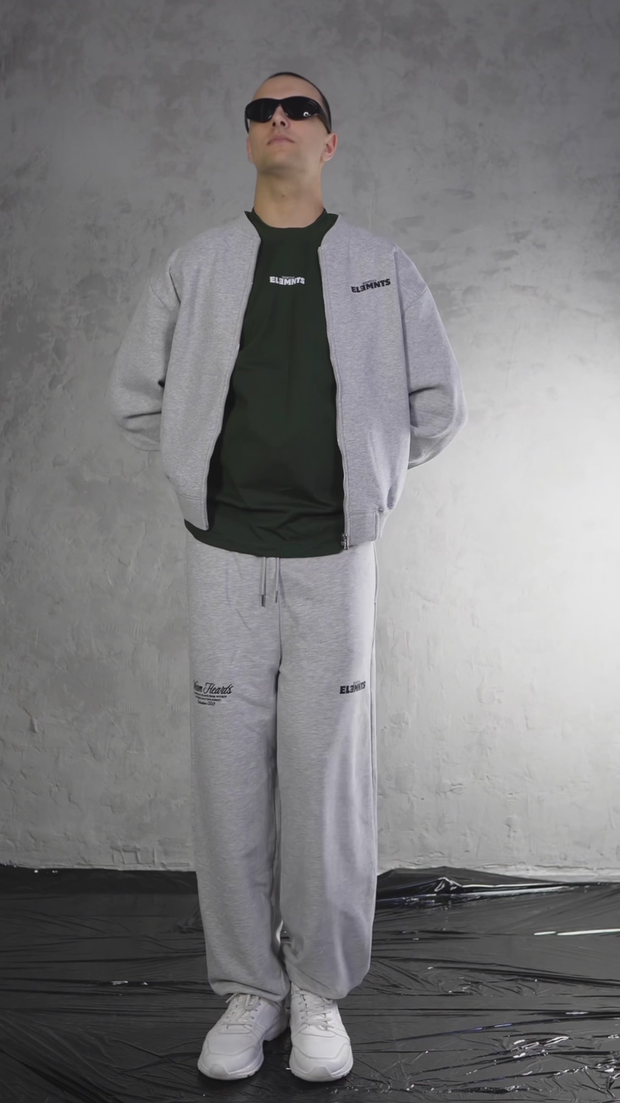 ESSNTIAL ELEMNTS WH 350G Zip-Up Fleeced Jacket