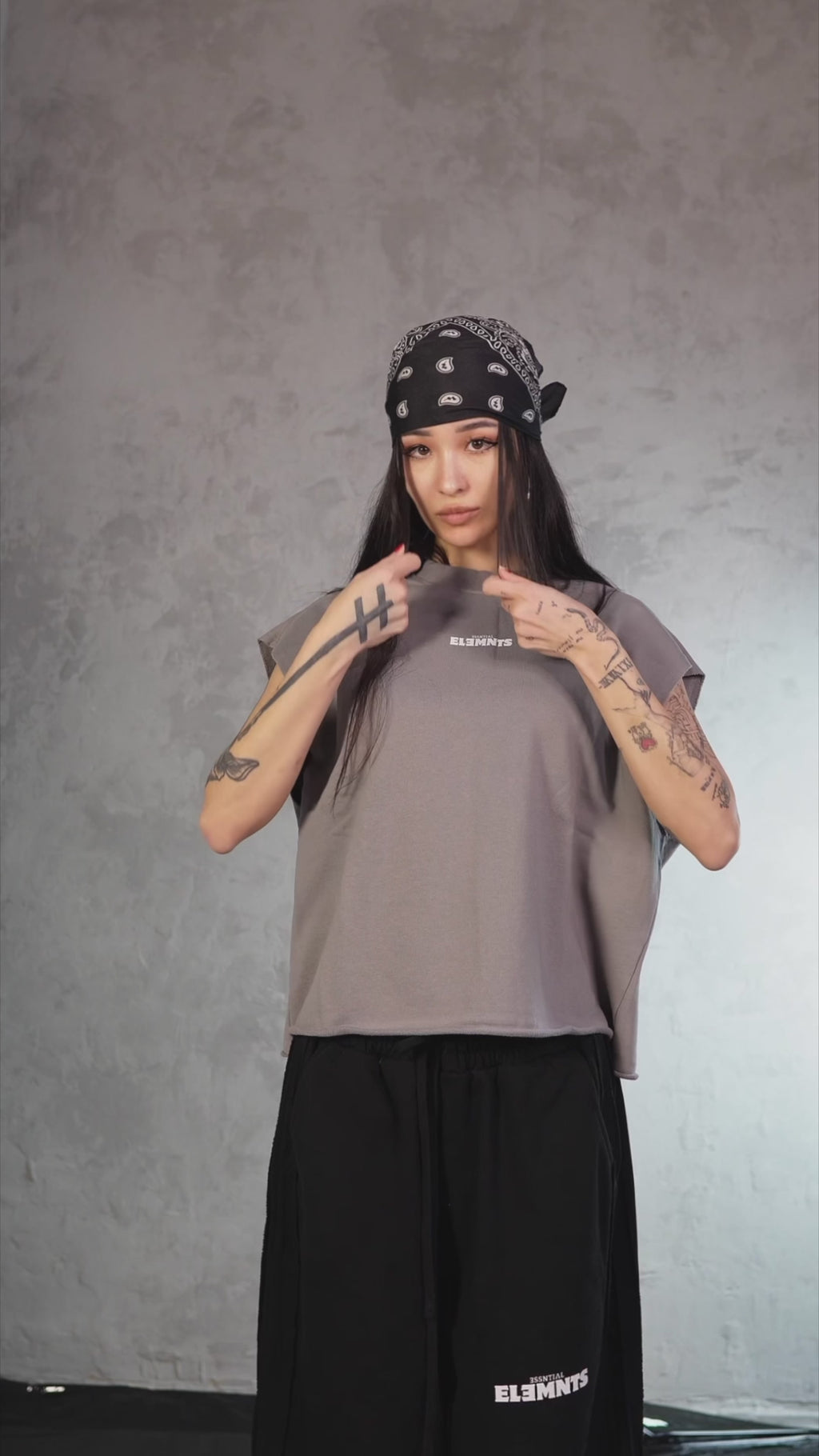 ESSNTIAL ELEMNTS WH 340G French Terry Boxy Tank Top