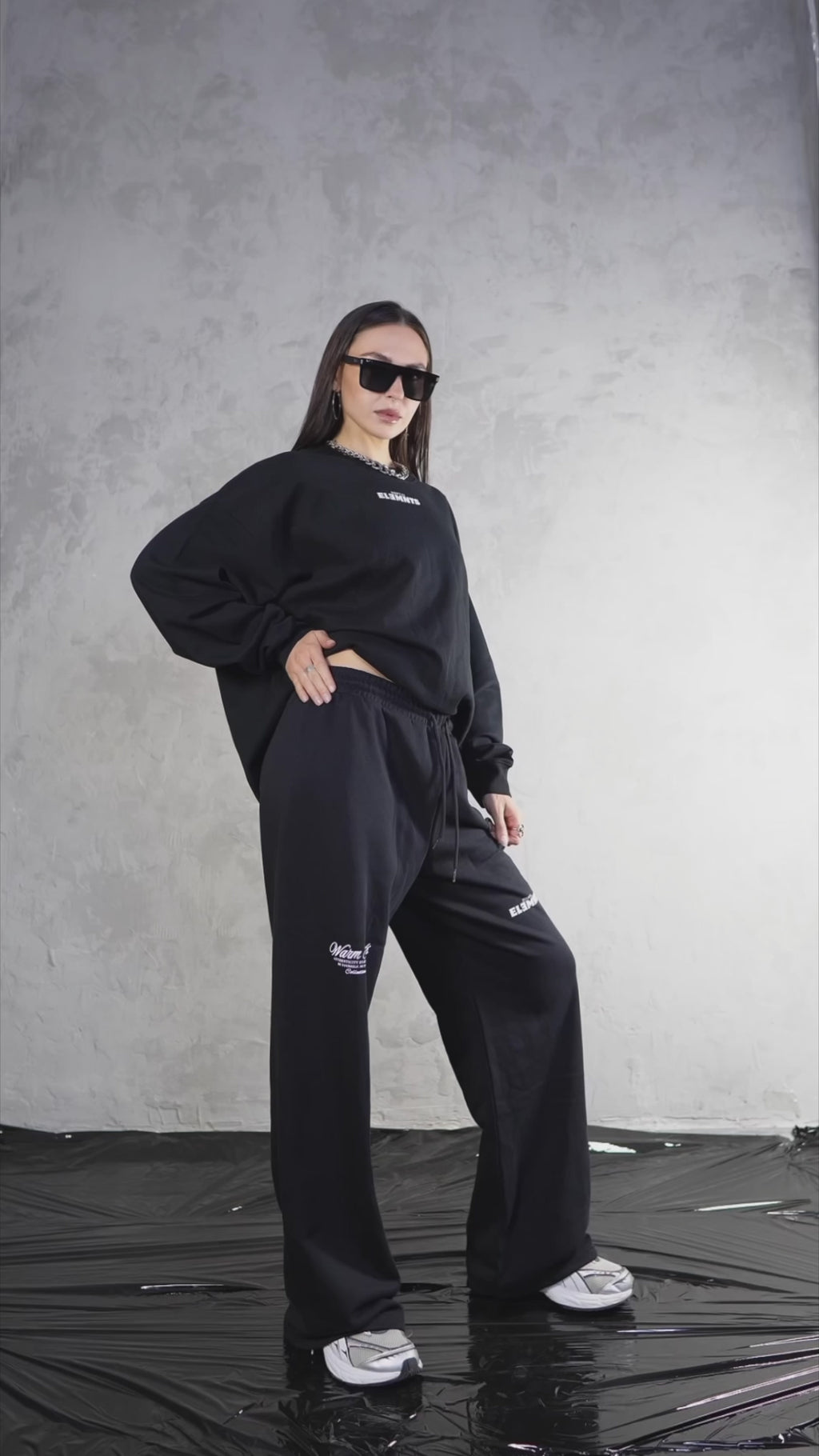 ESSNTIAL ELEMNTS WH 290G Knitted Round Neck Oversize Sweatshirt