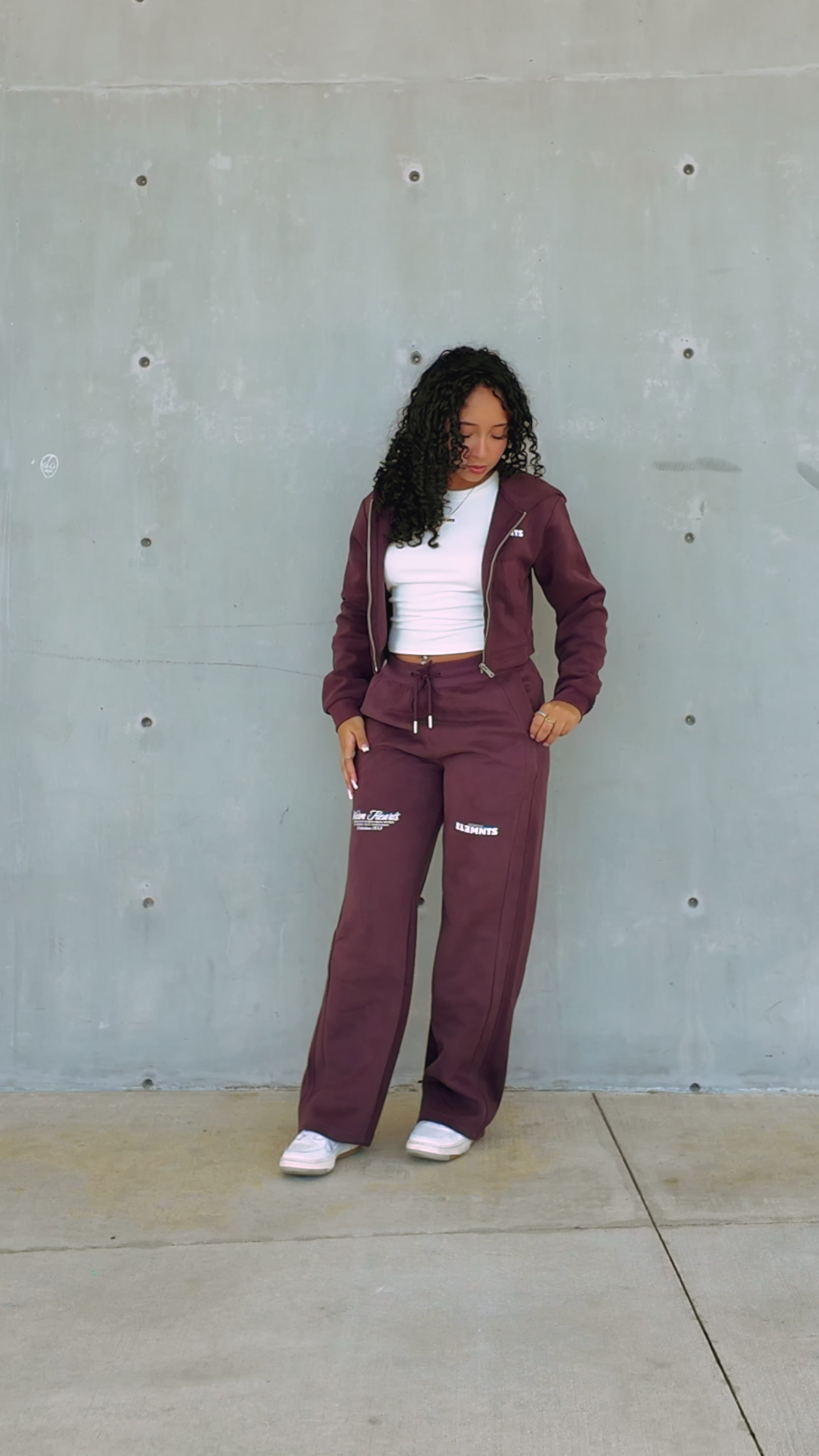 ESSNTIAL ELEMNTS WH Women's 350G Cropped Zip-Up Hoodie