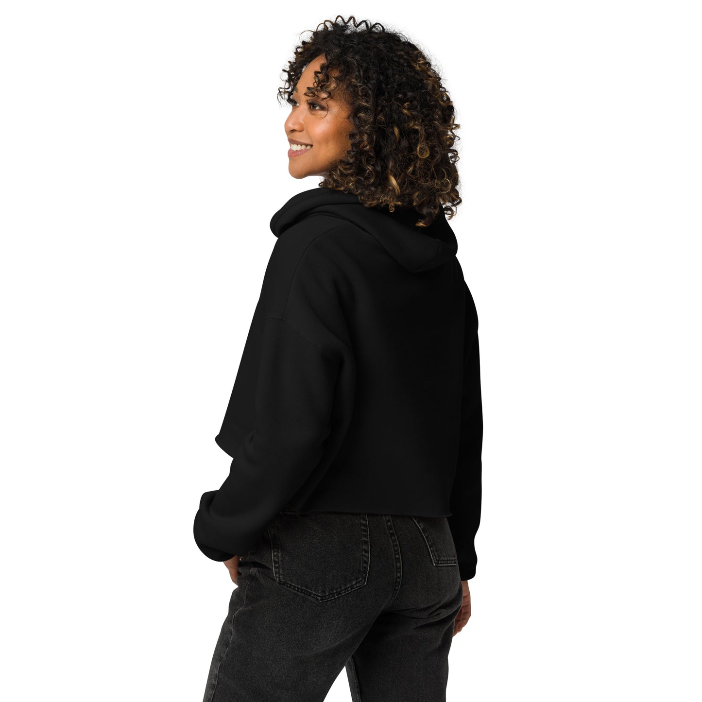 ƎSSNTIΛL ELƎMNTS Embroidered Cropped Fleece Hoodie