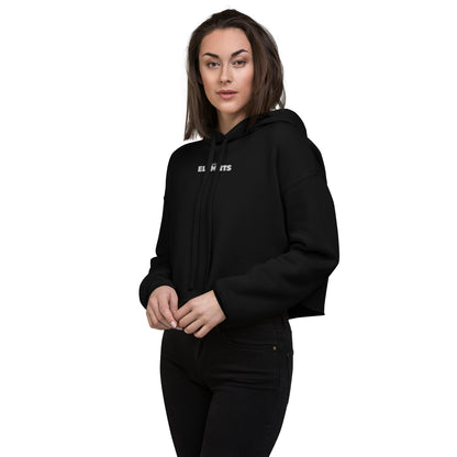 ƎSSNTIΛL ELƎMNTS Embroidered Cropped Fleece Hoodie