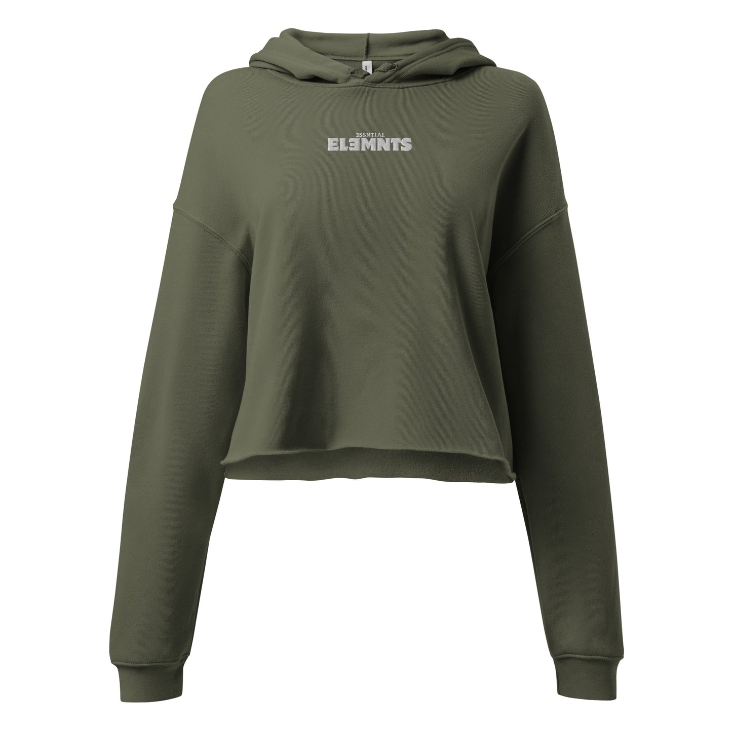 ƎSSNTIΛL ELƎMNTS Embroidered Cropped Fleece Hoodie